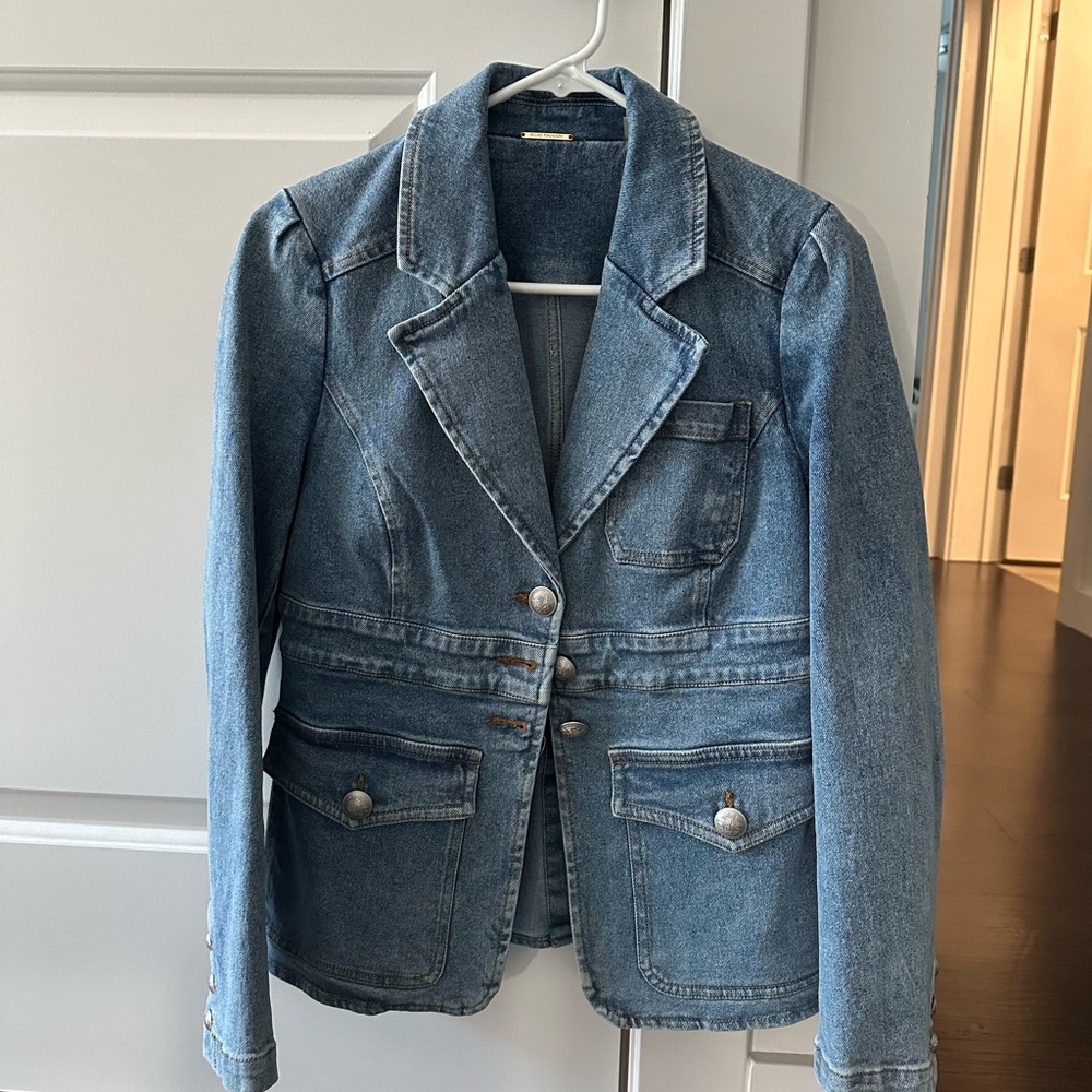 Elie Tahari Blue Jean Jacket Blazer Size S